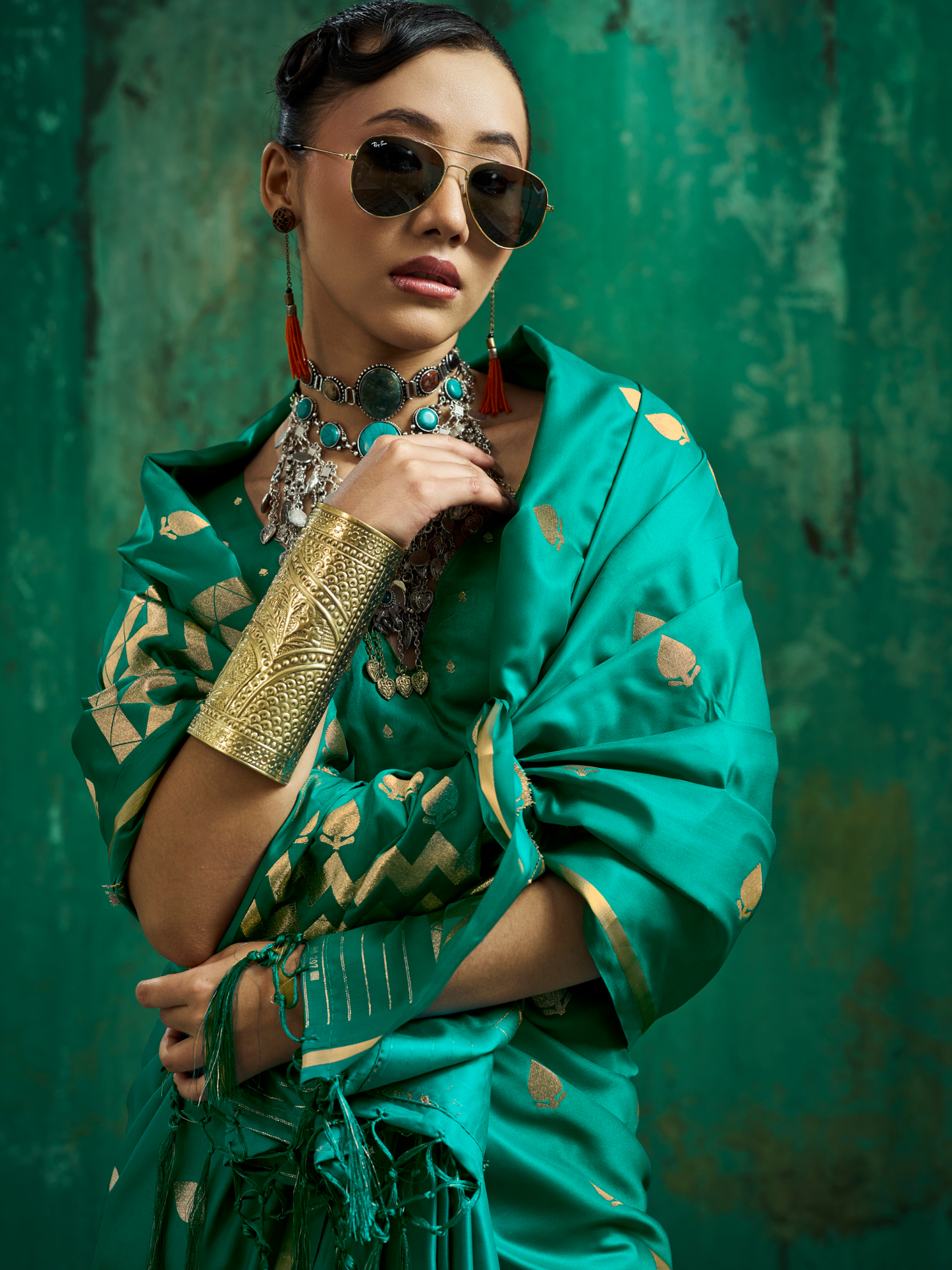 green saree for wedding