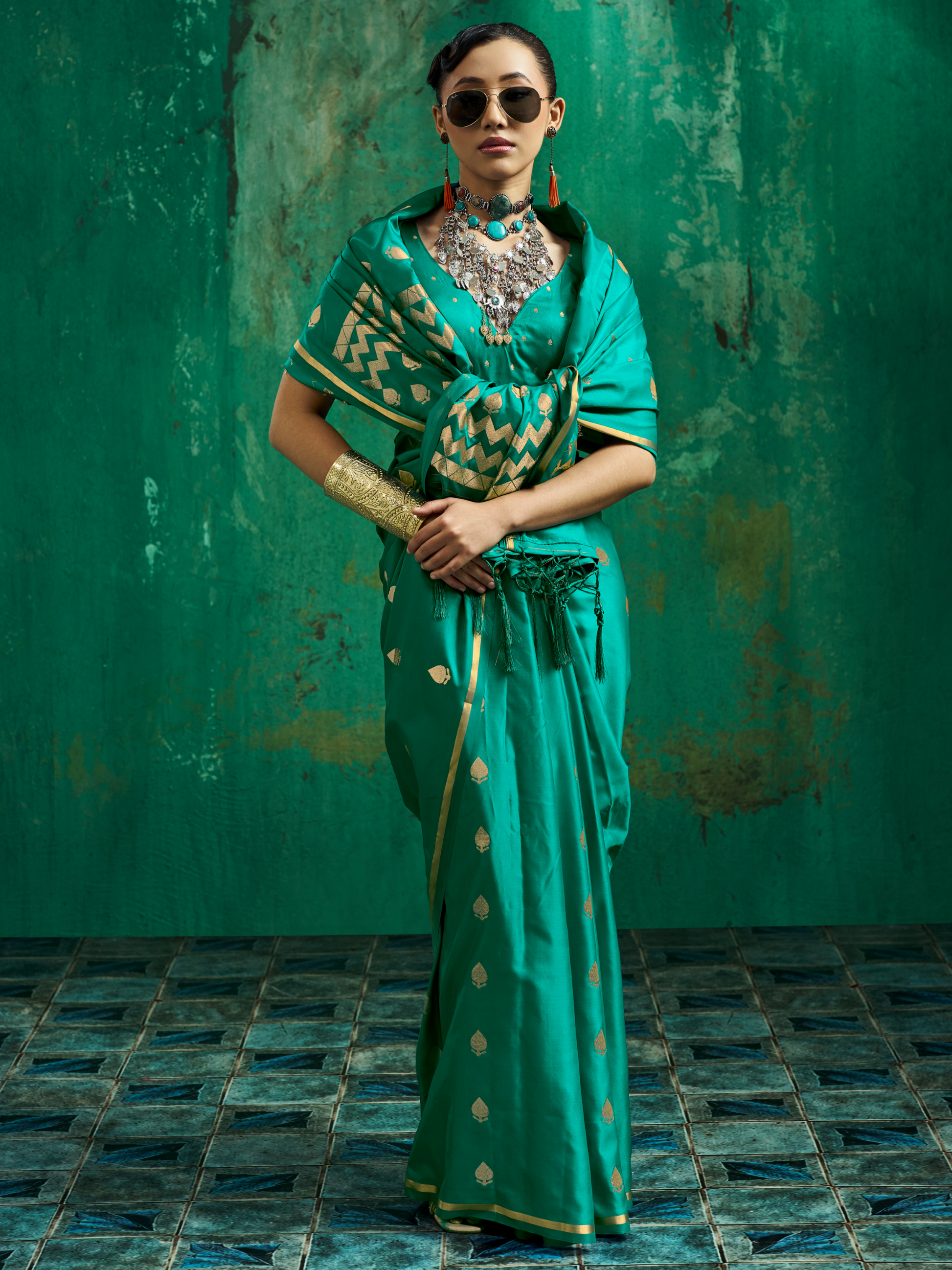 green saree for wedding