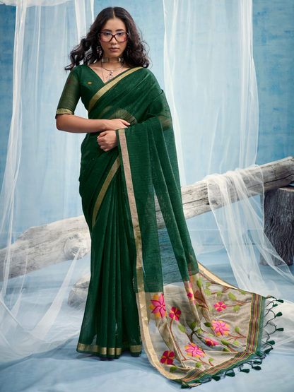 green cotton saree
