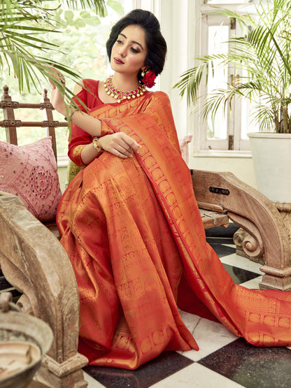 Bridal Red Kanjivaram Saree