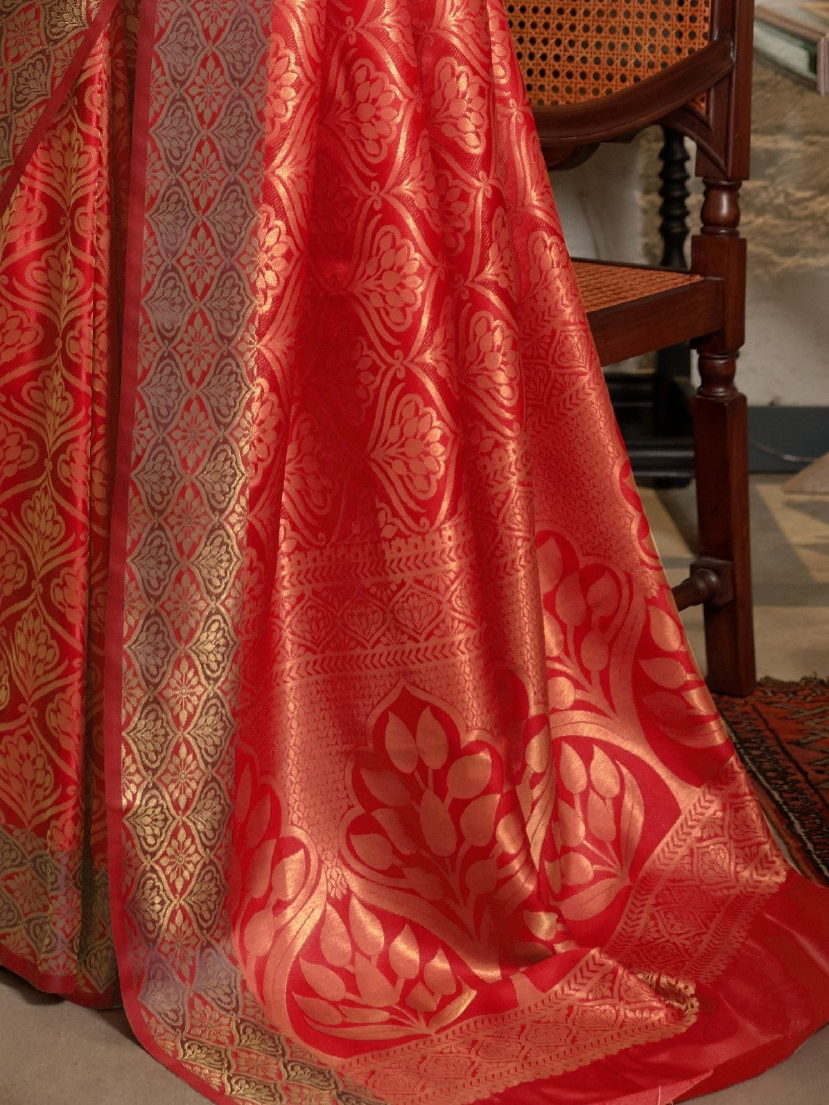 Candy Red Kanjivaram Saree