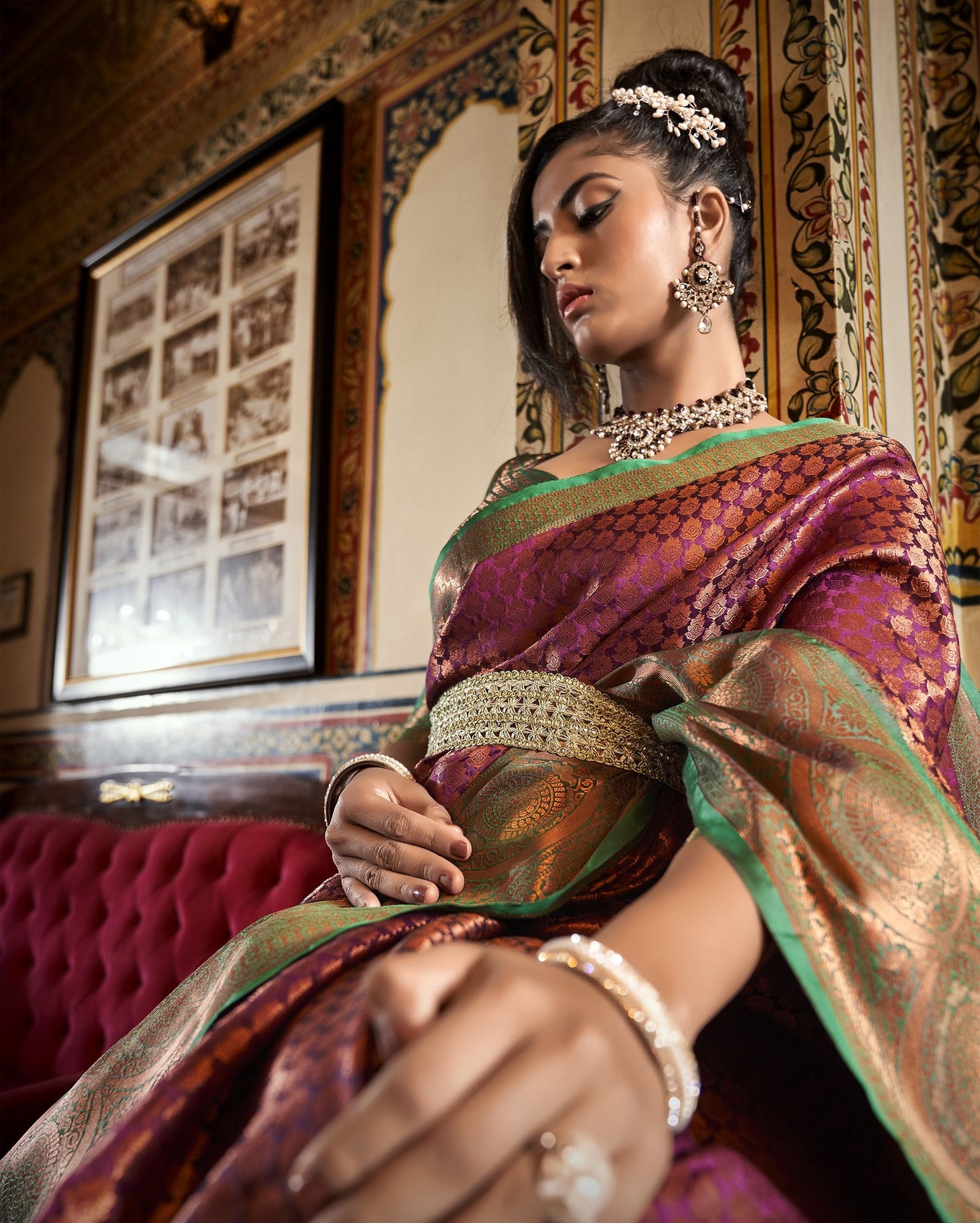 Umber Brown Kanjivaram Saree