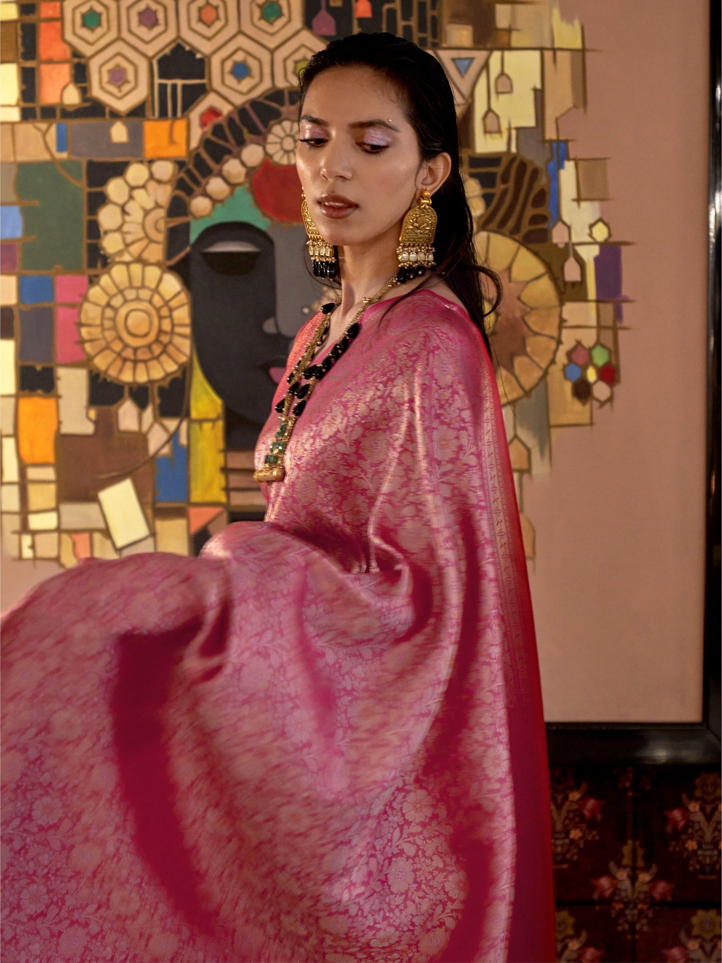 Rani Pink Kanjivaram Saree