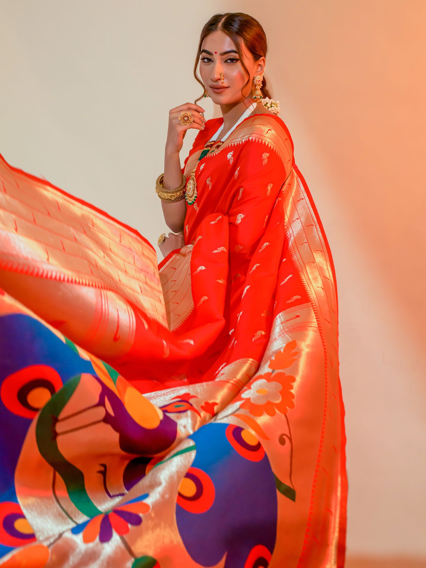 Bridal Red Paithani Saree