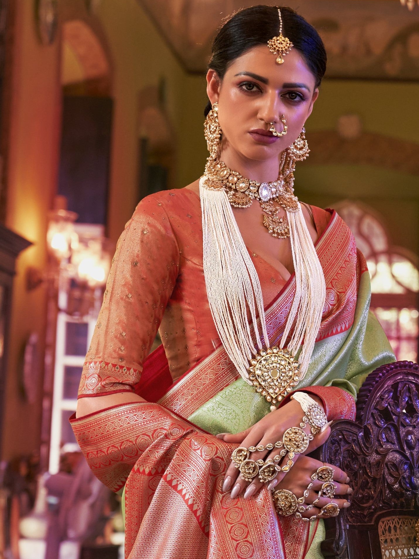 Mint Green Kanjivaram Saree