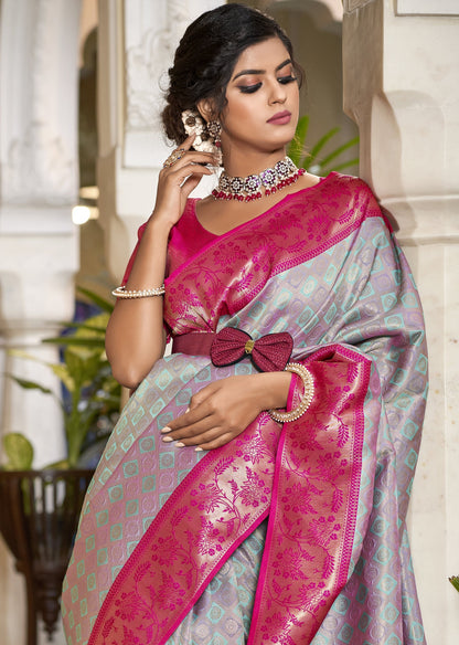 Orchid Pink Kanjivaram Saree
