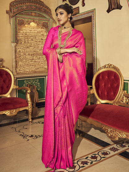 Sweet Pink Kanjivaram Saree