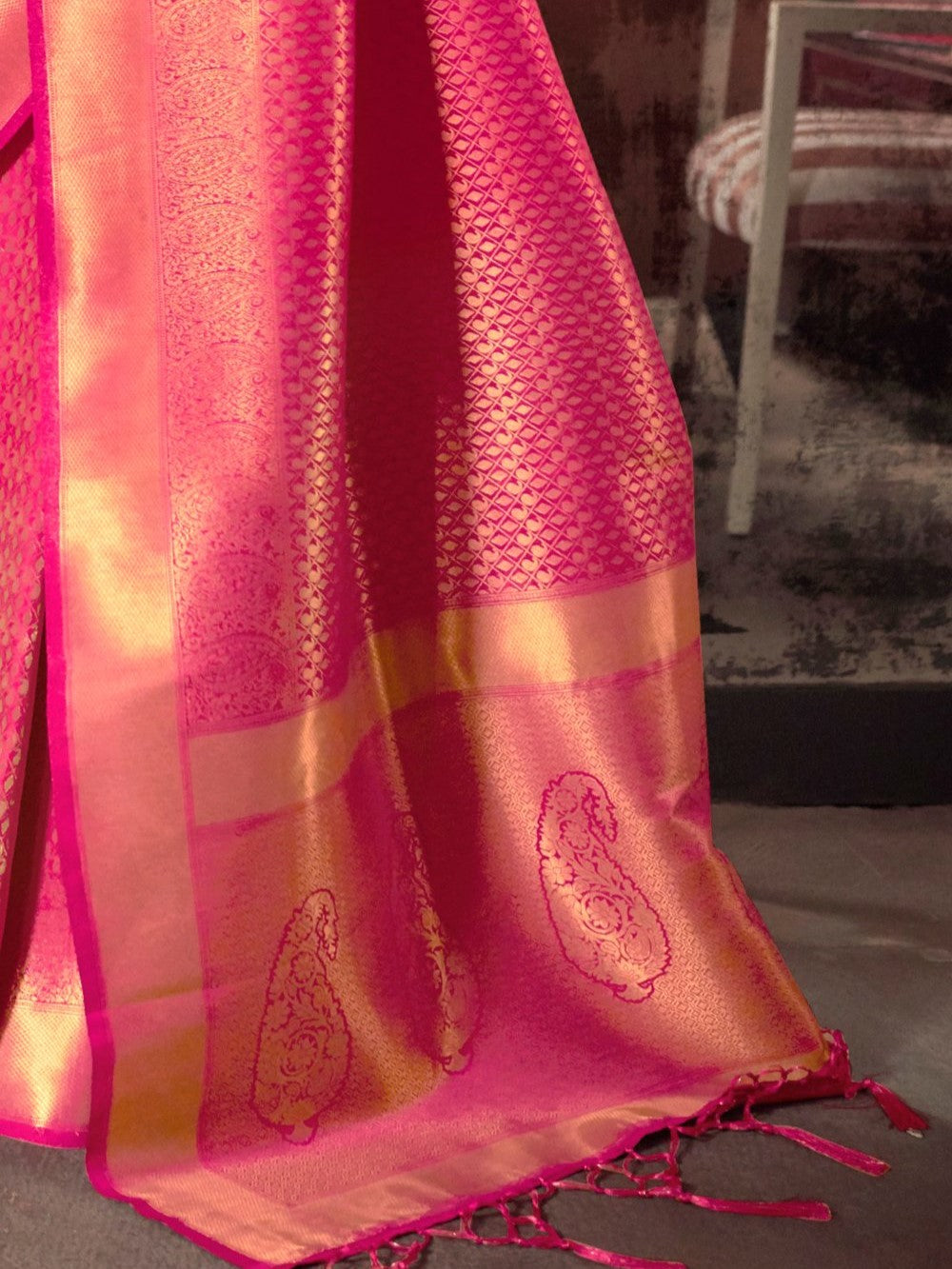 Blush Pink Kanjivaram Saree