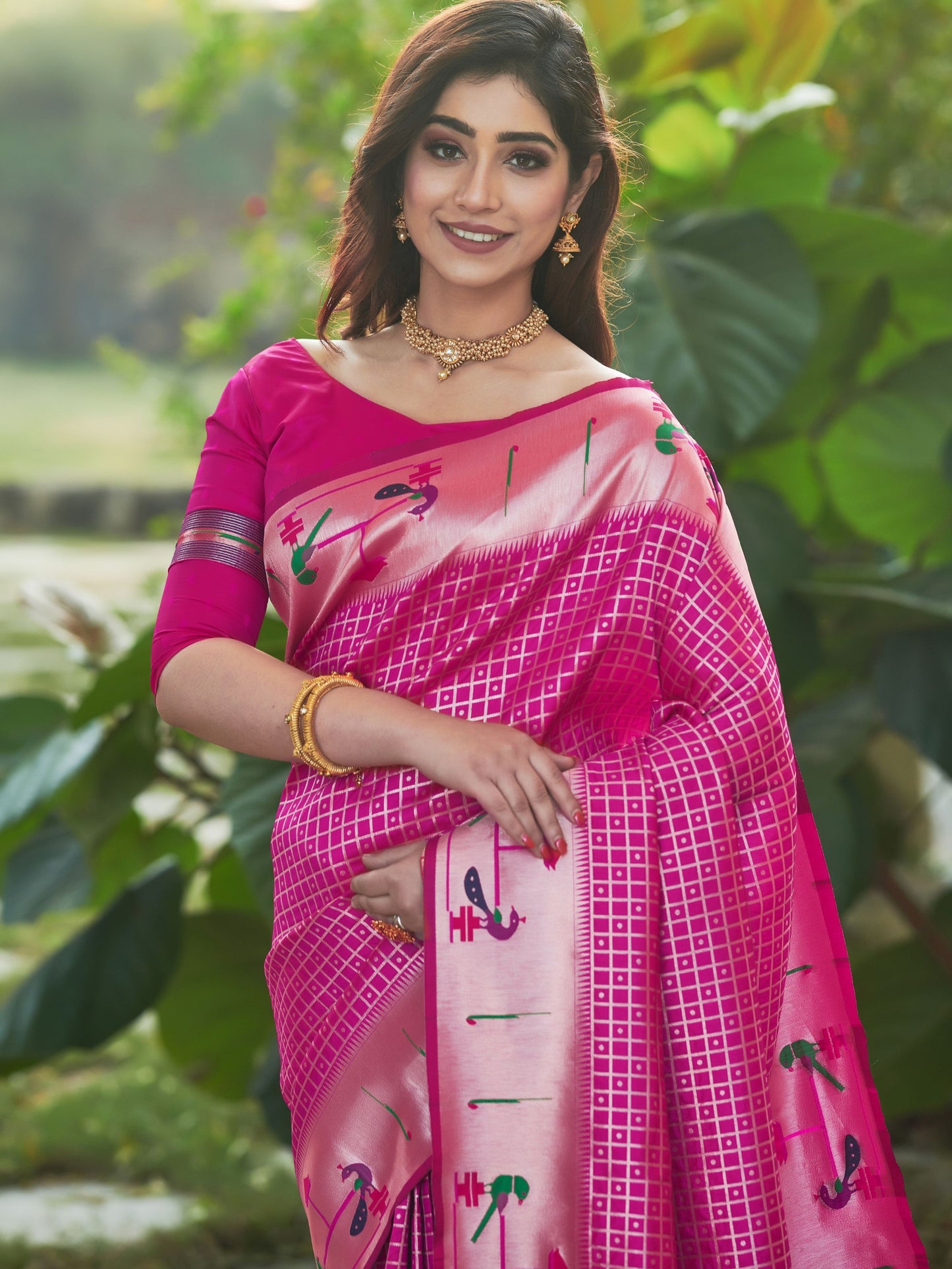 Hot Pink Paithani Saaree