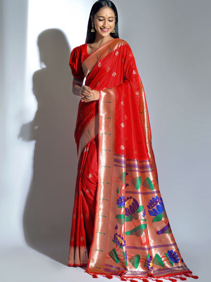 Bridal Red Paithani Saree