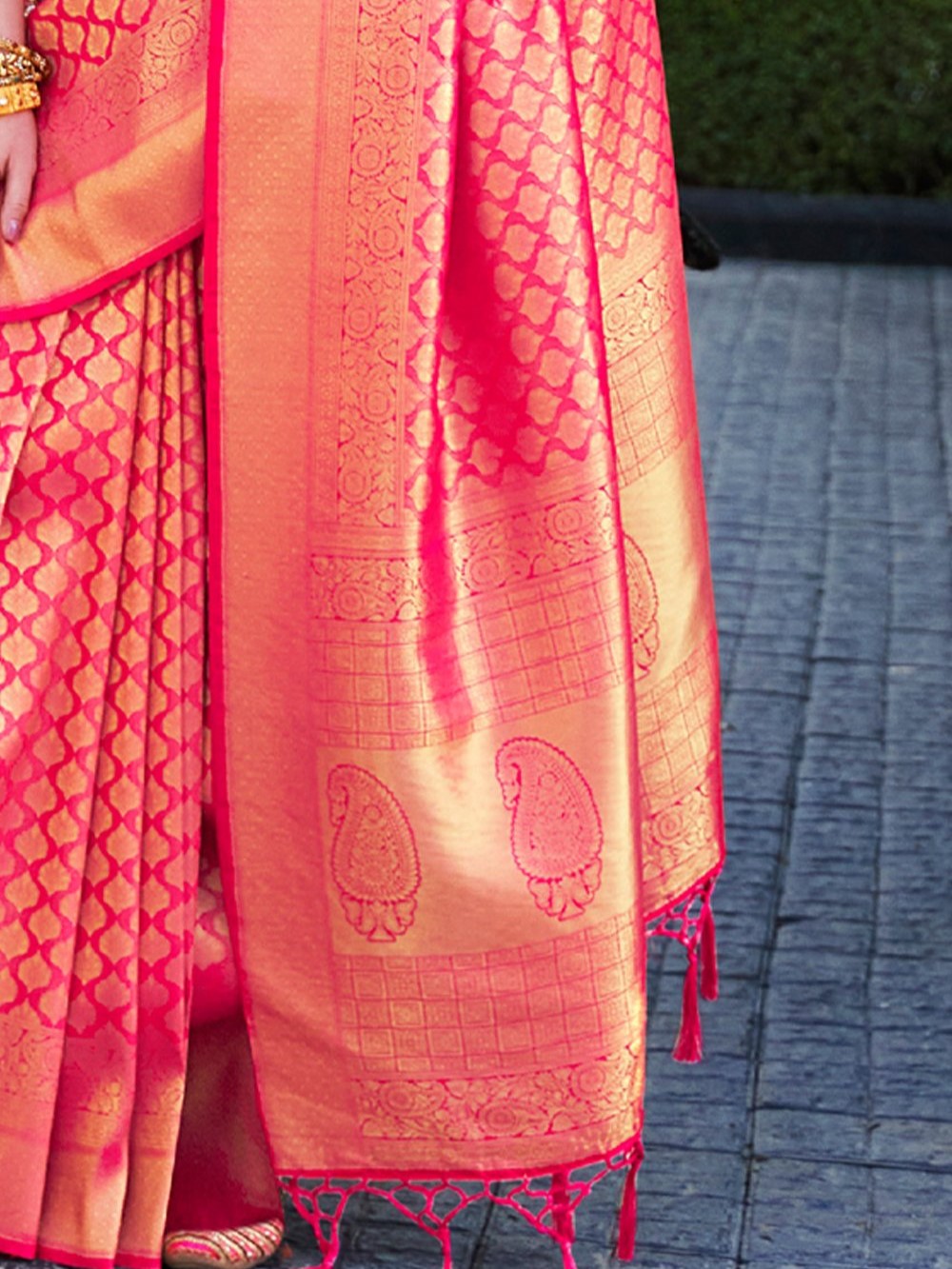 Fresh Pink Kanjivaram Saree
