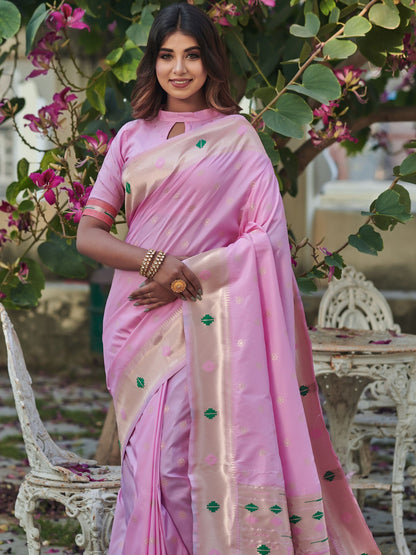 Baby Pink Paithani Saree