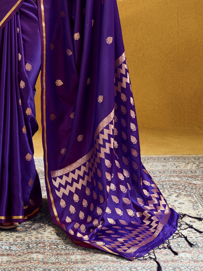duel shade purple silk saree