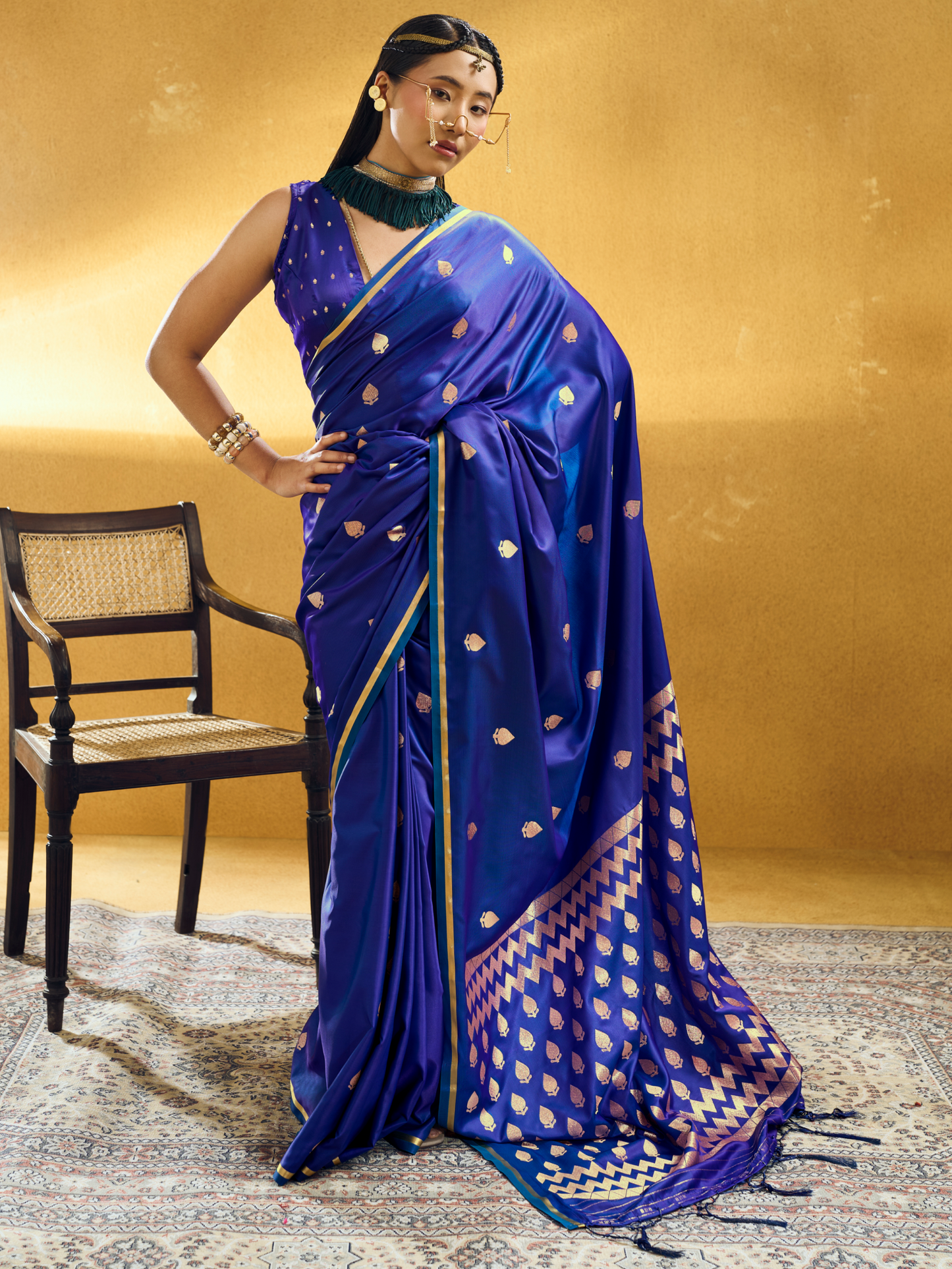 blue saree for woman