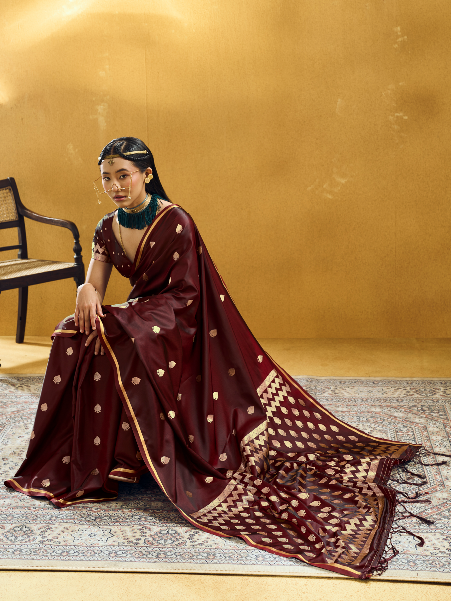 coffee brown saree