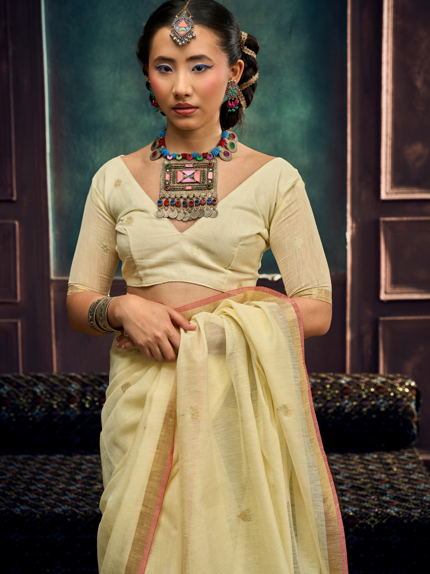 white saree inspired by gangu bai