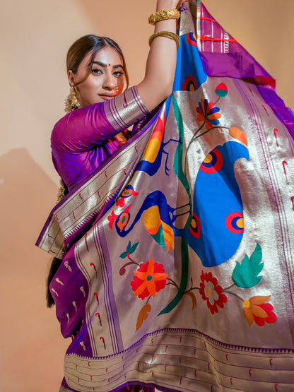 Orchid Magenta Paithani Saree