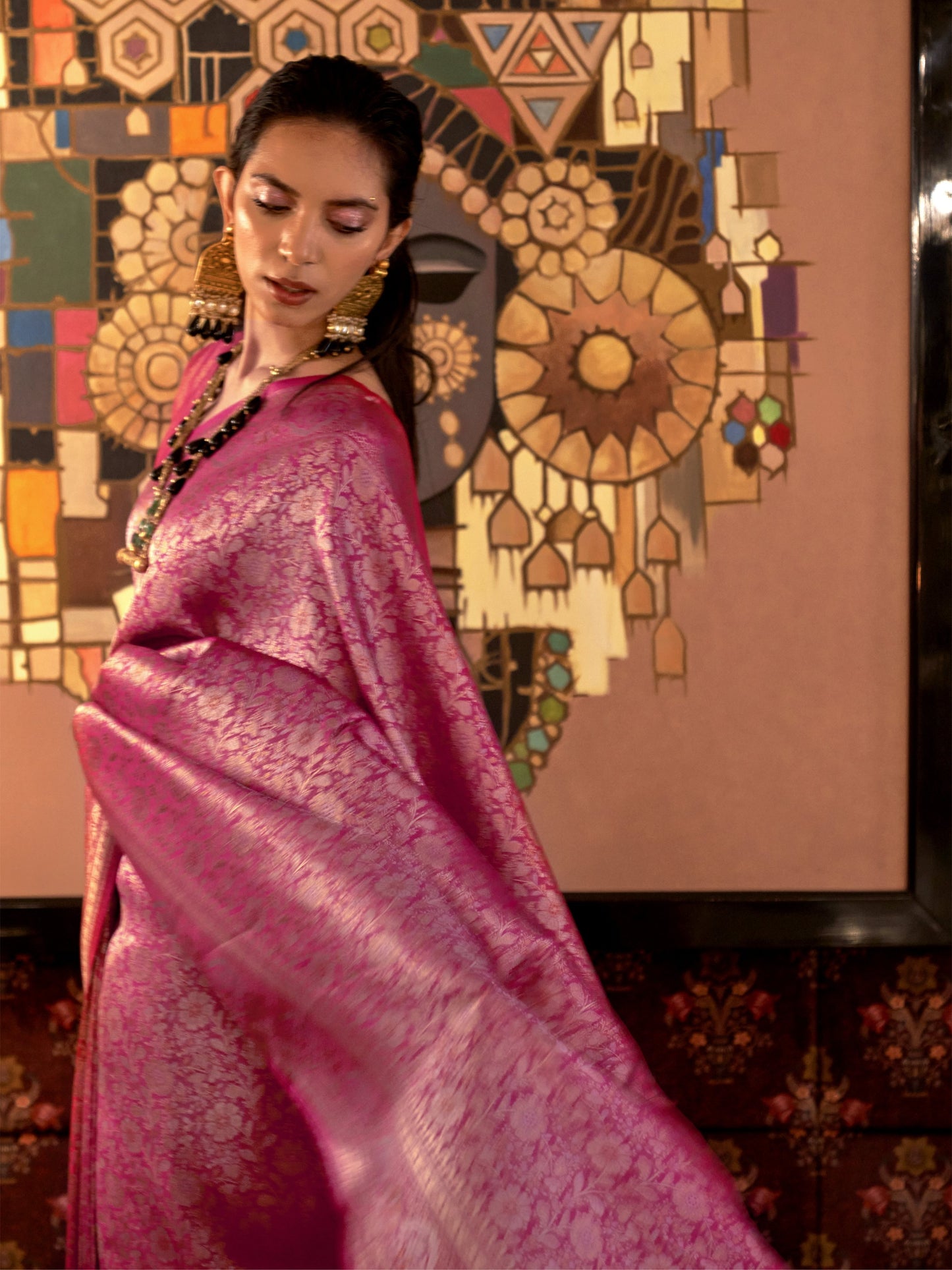 Rani Pink Kanjivaram Saree