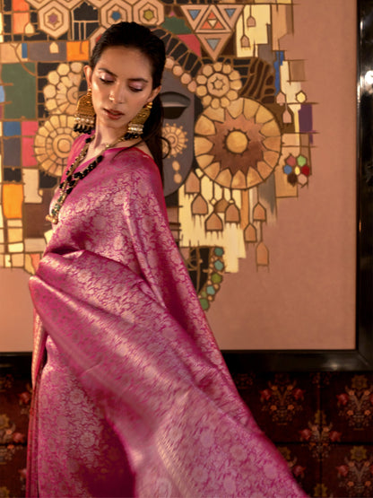 Rani Pink Kanjivaram Saree