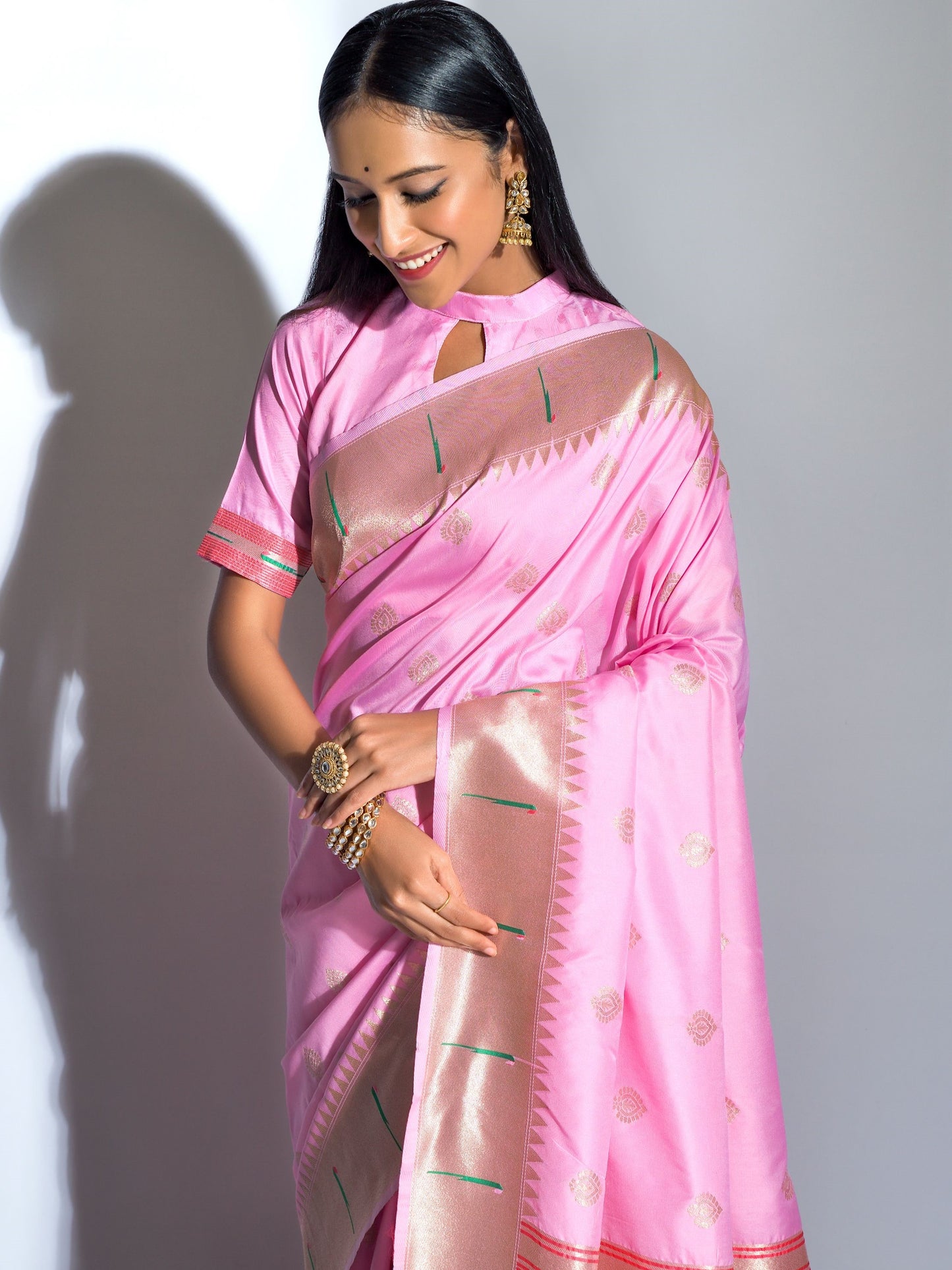 Light Pink Paithani Saree