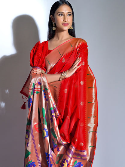 Bridal Red Paithani Saree