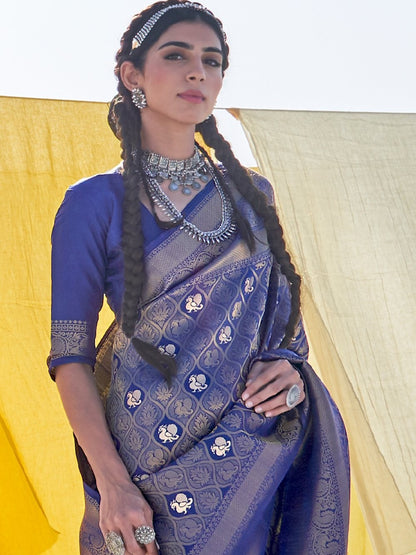 Penn Blue Kanjivaram Saree