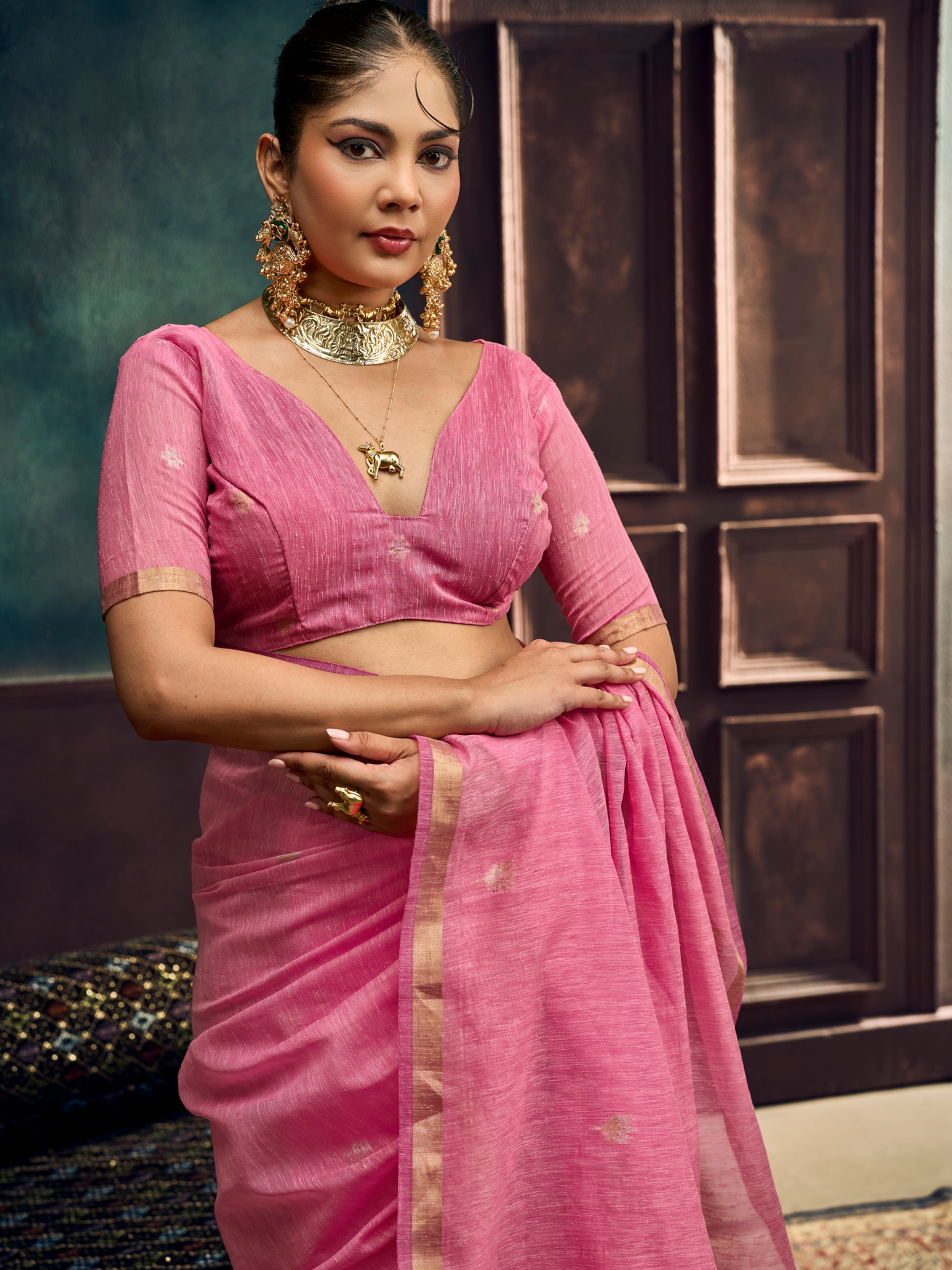 pink saree lover