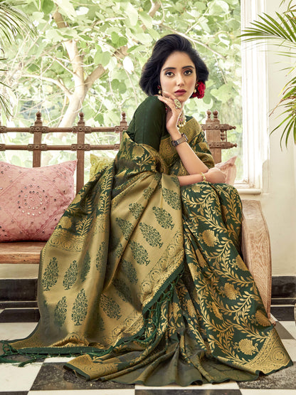Royal Green Kanjivaram Saree