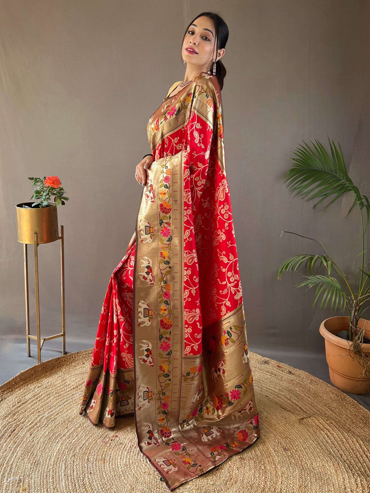 Festive Red Woven Patola Paithani Silk Saree