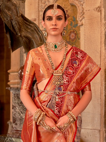Imperial Blue Woven Kanjivaram Patola Silk Saree