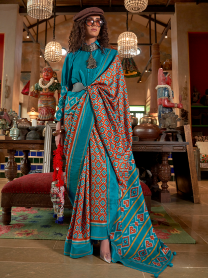 Guajarati patola saree look