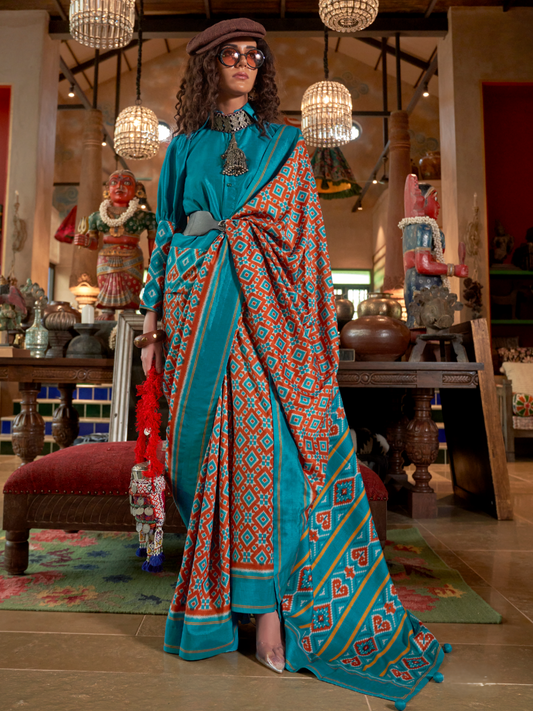 Guajarati patola saree look