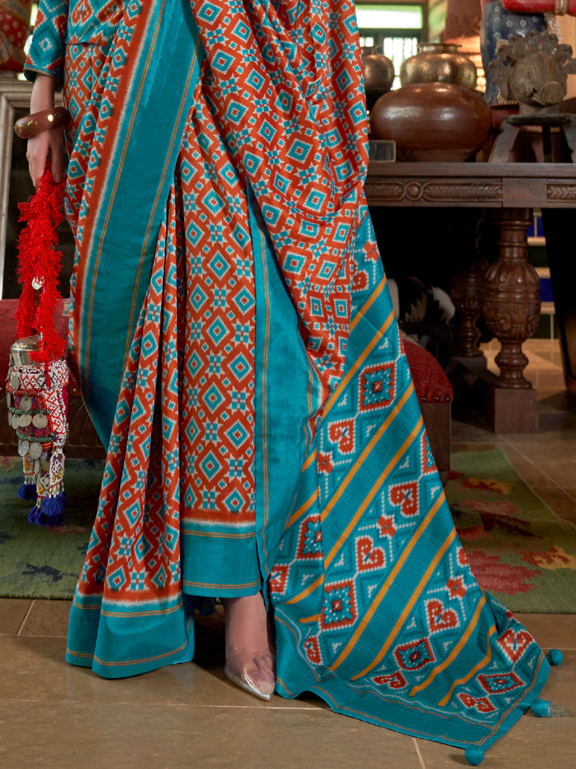 unique shades in patola saree