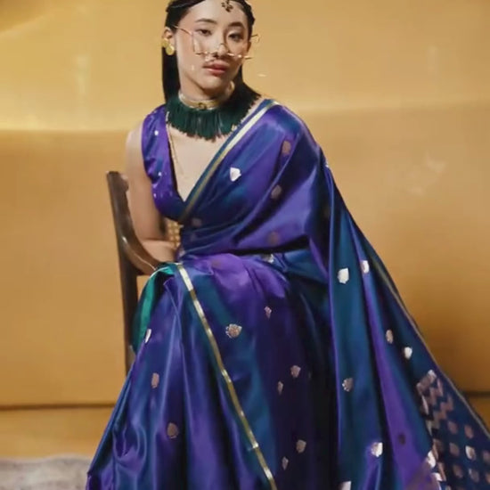blue saree look for wedding party