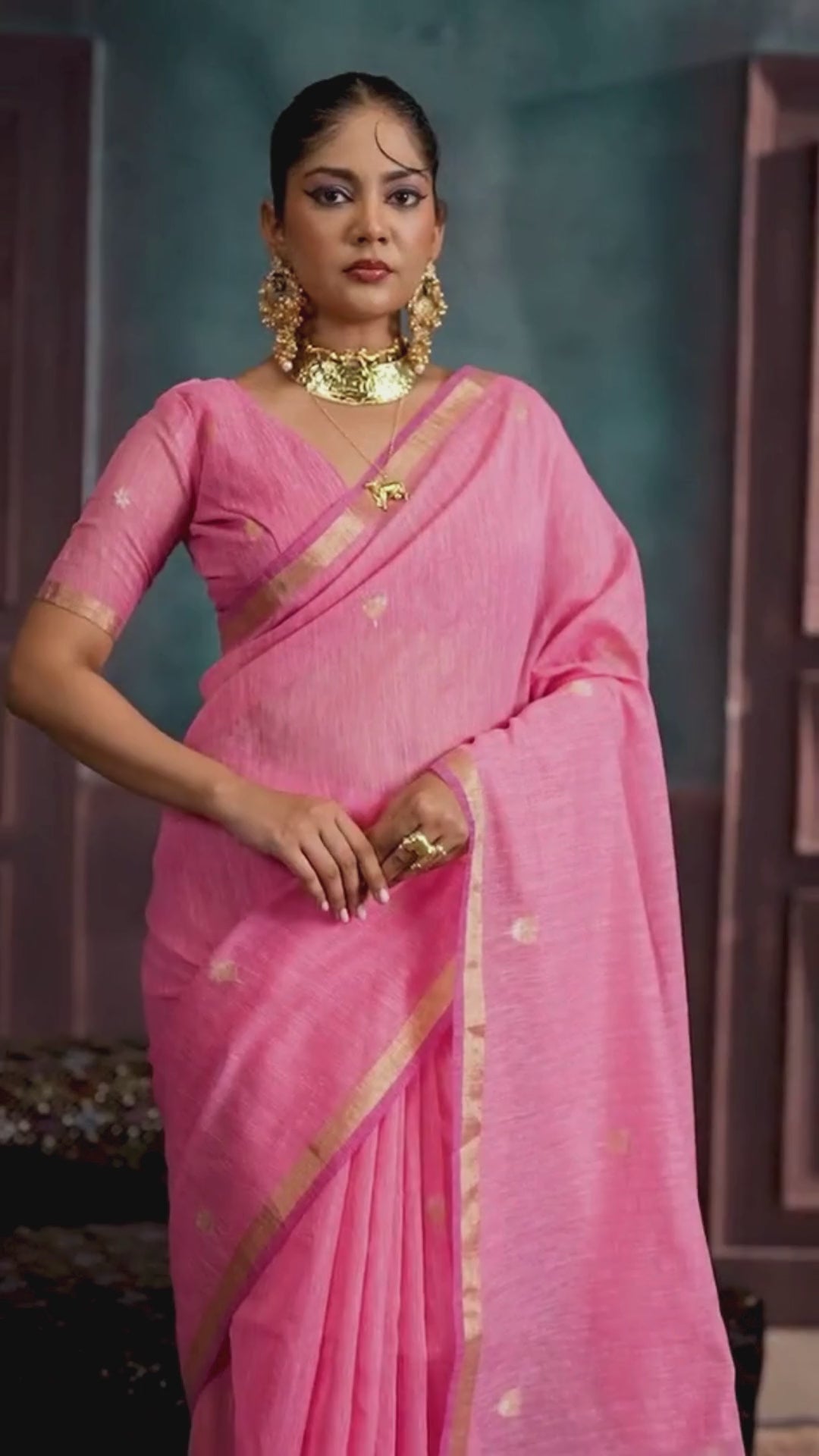 pink saree lover