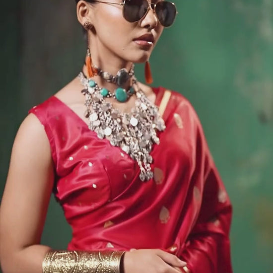 red saree for wedding bride