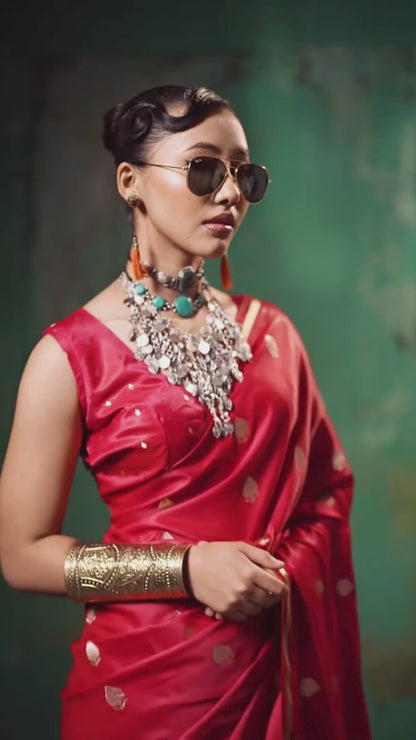 red saree for wedding bride
